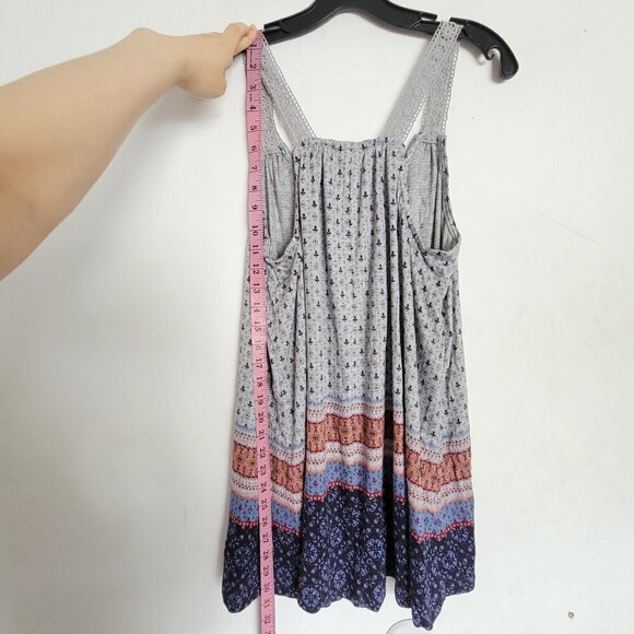 Torrid Sleeveless Western Aztec Geometric Print Floral Lace Tank Top Blouse 00 - Picture 6 of 11